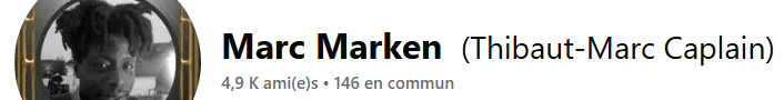 Compte #Facebook pour mes activités artistiques en tant que "Artiste polyvalent". Tél : +33626322820 / https://www.facebook.com/marc.marken.129